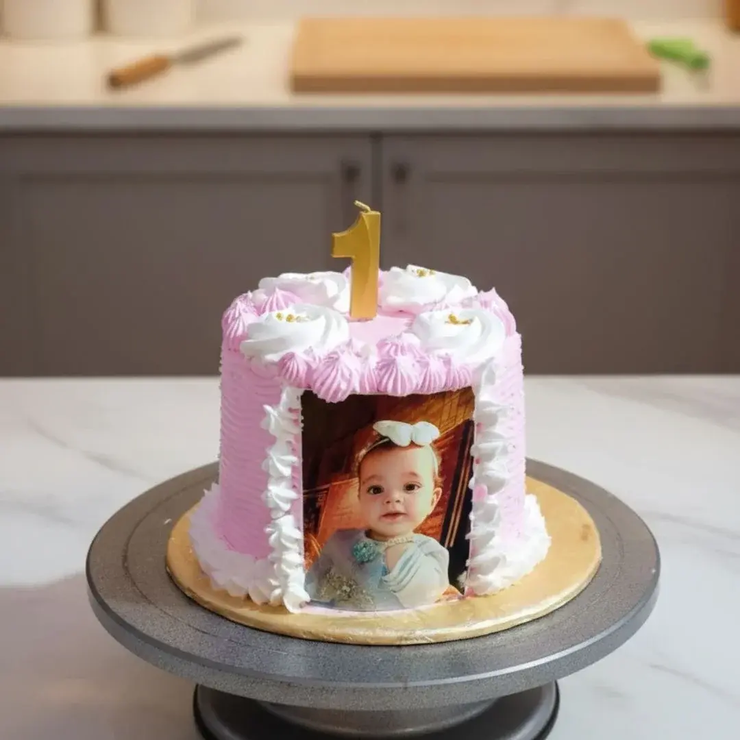 Birthday Photo Cake – Baby Girl