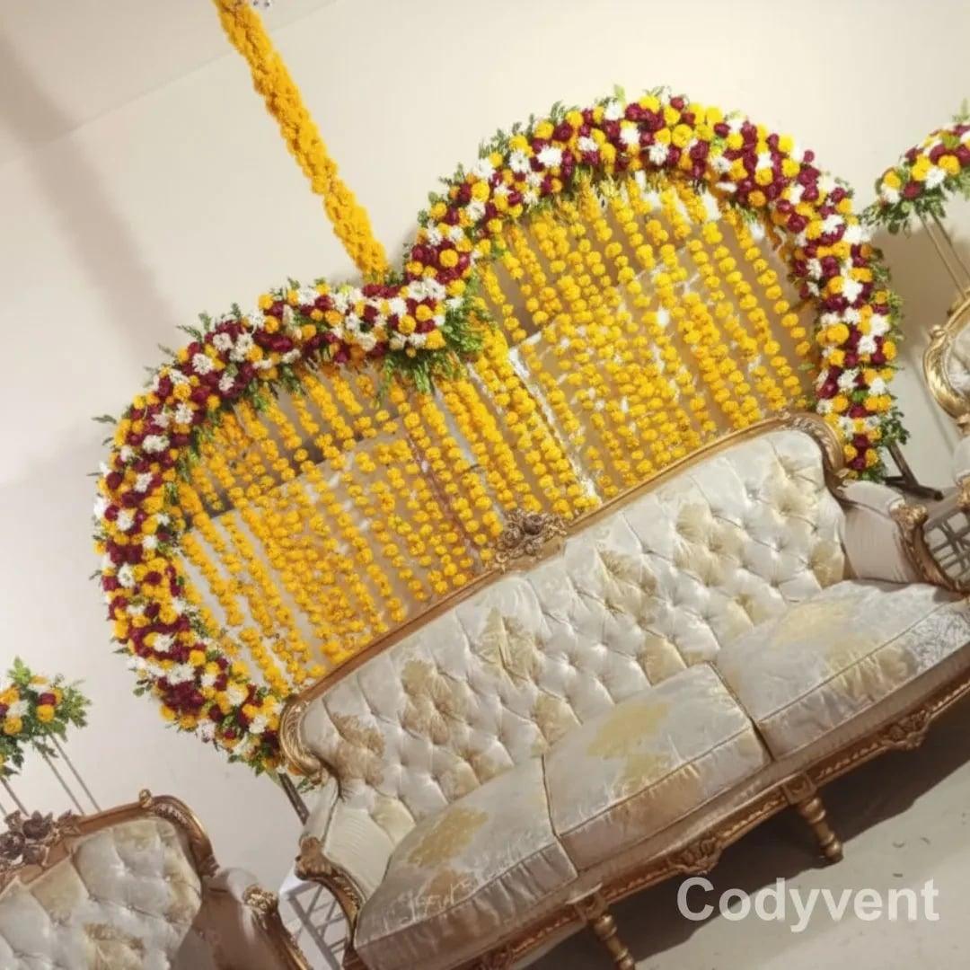 Heart-Shaped Mehndi Backdrop Decoration