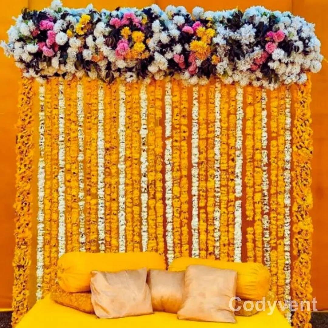 Mayon Mehndi Multi-Color Floral Backdrop Decoration